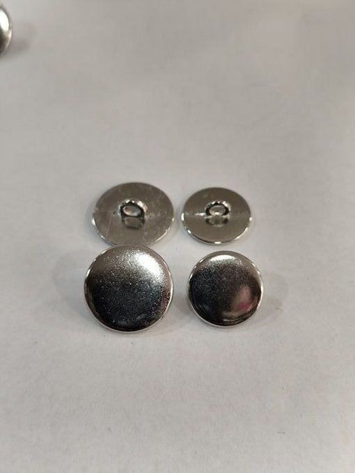 PROMOTION BOUTON METAL A QUEUE ARGENT 10 PCS en 15MM et 10 PCS en 18MM