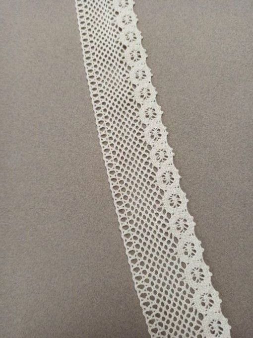 Dentelle Macramé au mètre - 45mm écru 