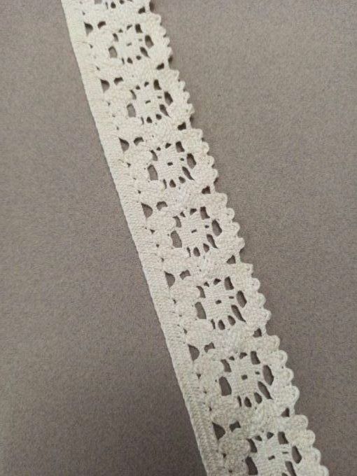 Dentelle Macramé au mètre - 40mm écru -  