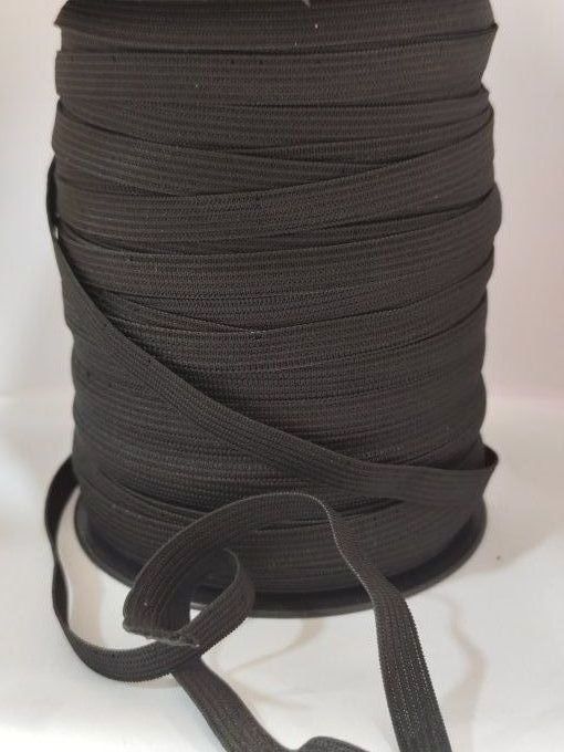 Élastique large 10 mm noir au mètre -