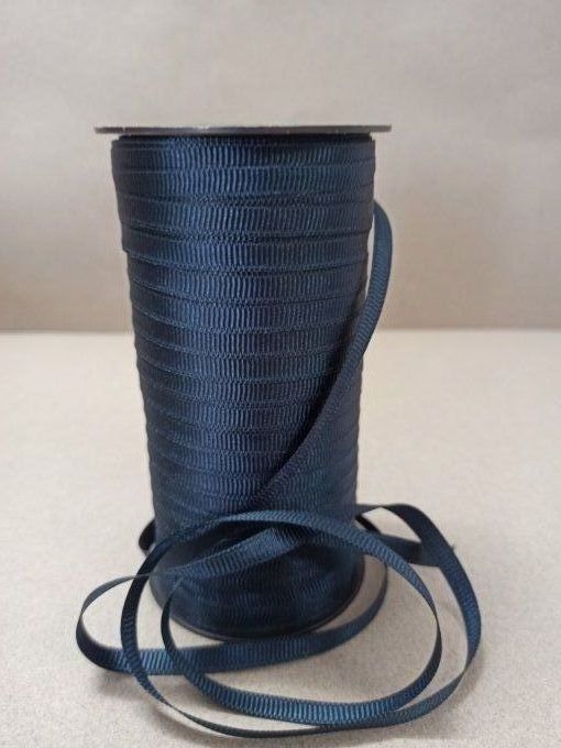 Gros grain polyester marine au mètre 3 / 6 mm