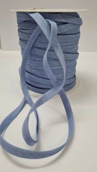 Biais coton bleu ciel au mètre