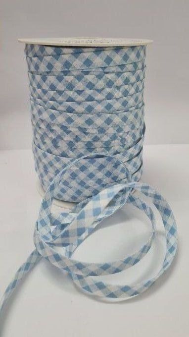 biais coton vichy bleu ciel et blanc _ axe mode accessoires