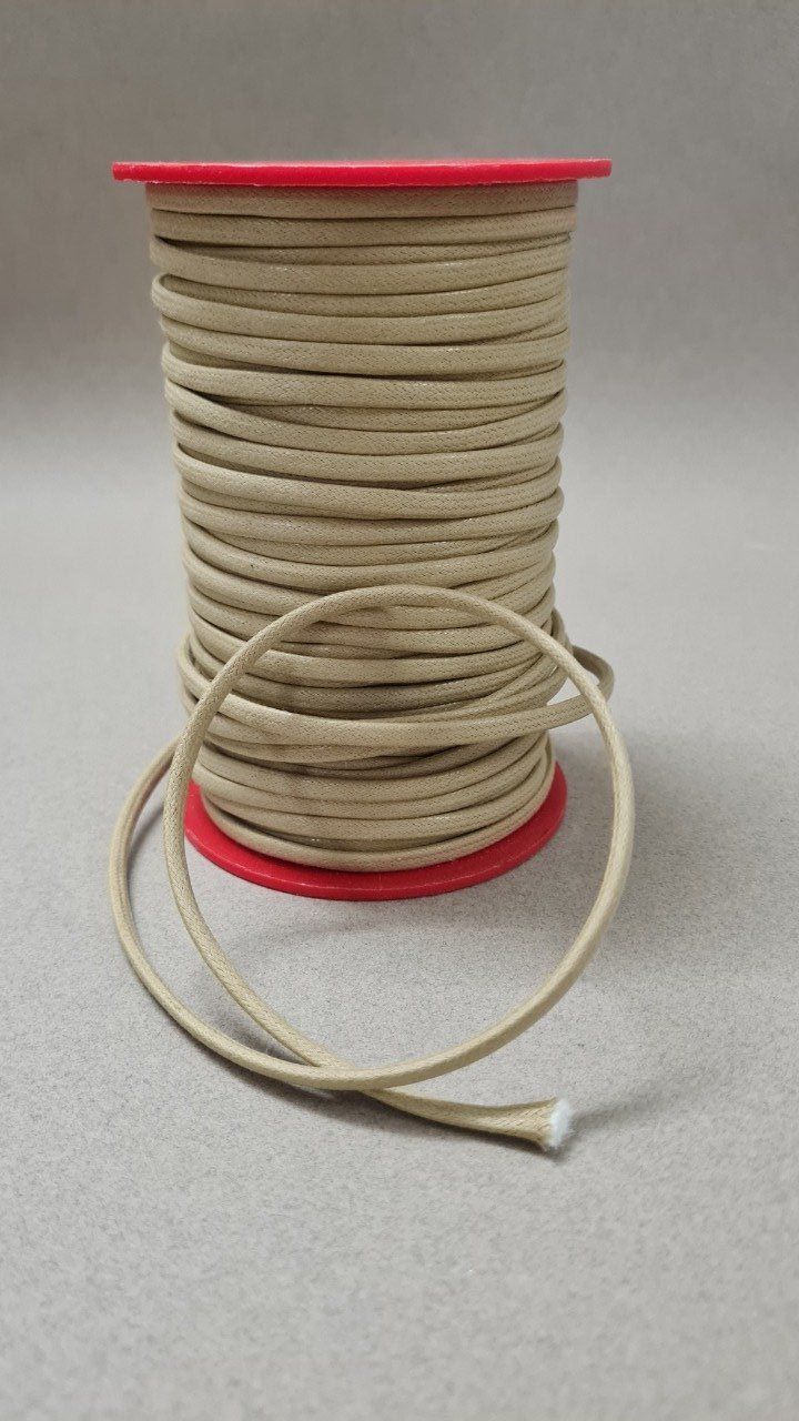 Cordon ciré plat 3.5 mm - beige