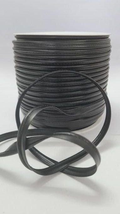 Passepoil imitation cuir noir au mètre